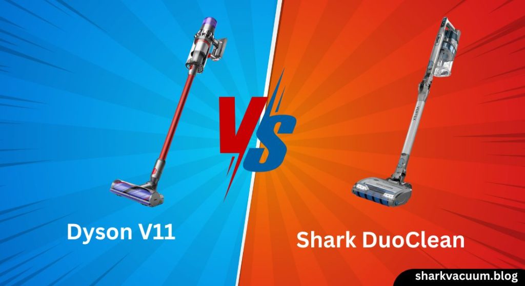 Feature Dyson V11 Shark DuoClean Cordless Yes Yes Run Time Up to 60 minutes Up to 50 minutes Charge Time 4.5 hours 3.5 hours Weight 6.68 lbs 7.5 lbs Dustbin Capacity 0.77 liters 0.68 liters Filtration Whole-machine HEPA filtration Anti-Allergen Complete Seal Technology Brushroll Type Torque Drive Cleaner Head / Soft Roller DuoClean (Bristle Brush + Soft Roller) LCD Screen Yes No Cleaning Modes Eco, Auto, Boost Multiple Modes (depending on the model) Flexology No Yes (on some models) Self-Cleaning Brushroll No Yes (on some models) Attachments Multiple (crevice tool, dusting brush, etc.) Multiple (crevice tool, upholstery tool, etc.)